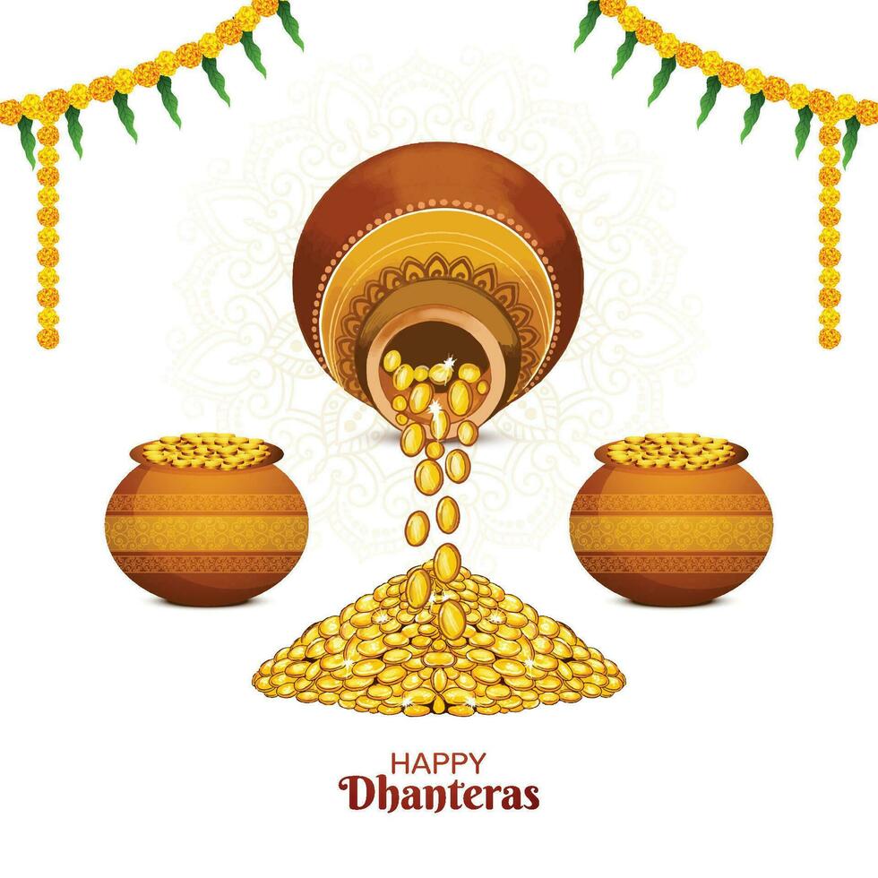 indisch religiös Festival subh Dhanteras Hintergrund vektor