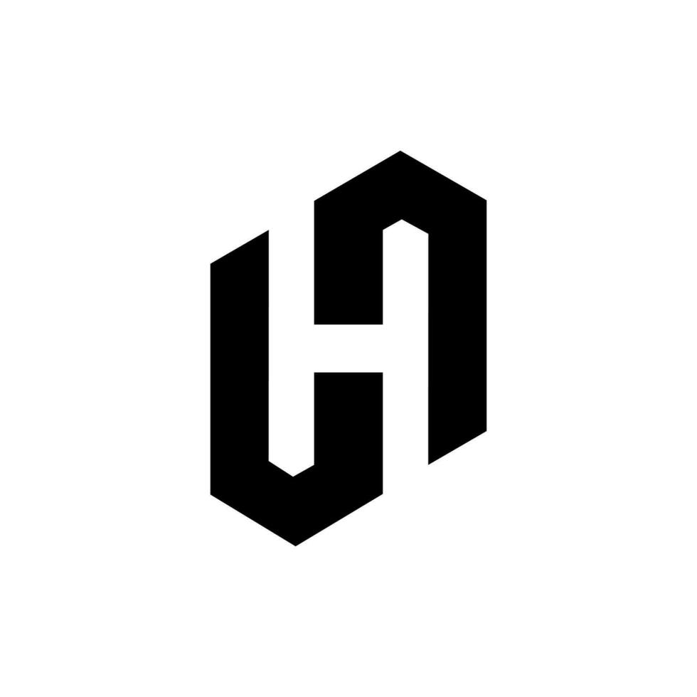 Brief h mit Negativ Raum modern einzigartig gestalten Monogramm echt Nachlass Logo Design vektor