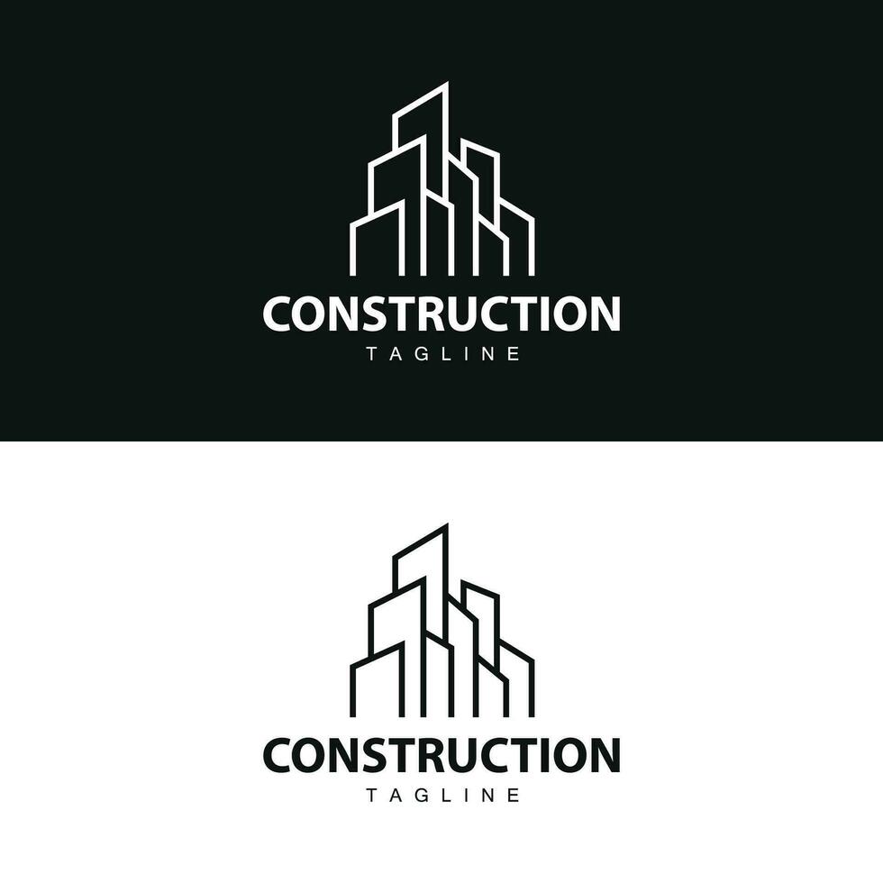 modern Stadt Gebäude Logo Design, luxuriös und einfach städtisch die Architektur vektor