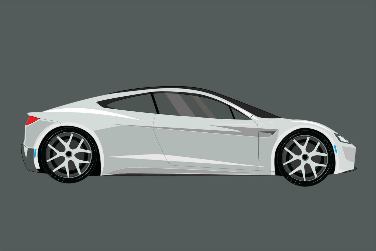 elektrisk sport ny grå vektor sida bil illustration.