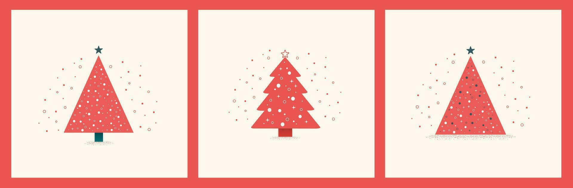 minimal rot Weihnachten Baum Vektor Illustration