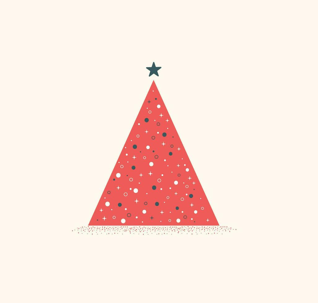 minimal röd jul träd vektor illustration