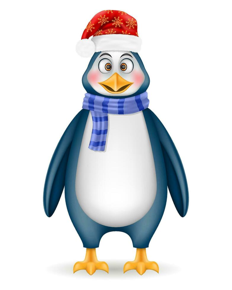 jul pingvin ny år Semester symbol vektor illustration isolerat på vit bakgrund