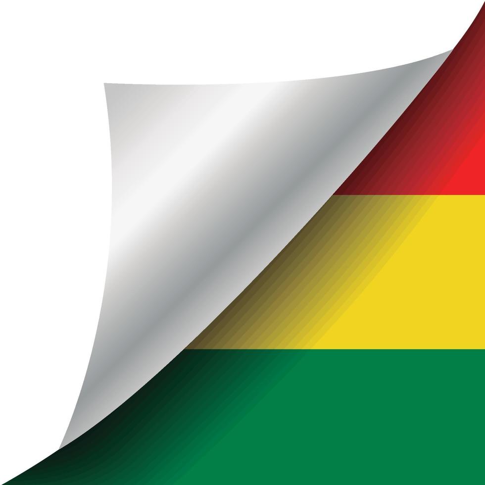 Bolivien-Flagge mit gekräuselter Ecke vektor