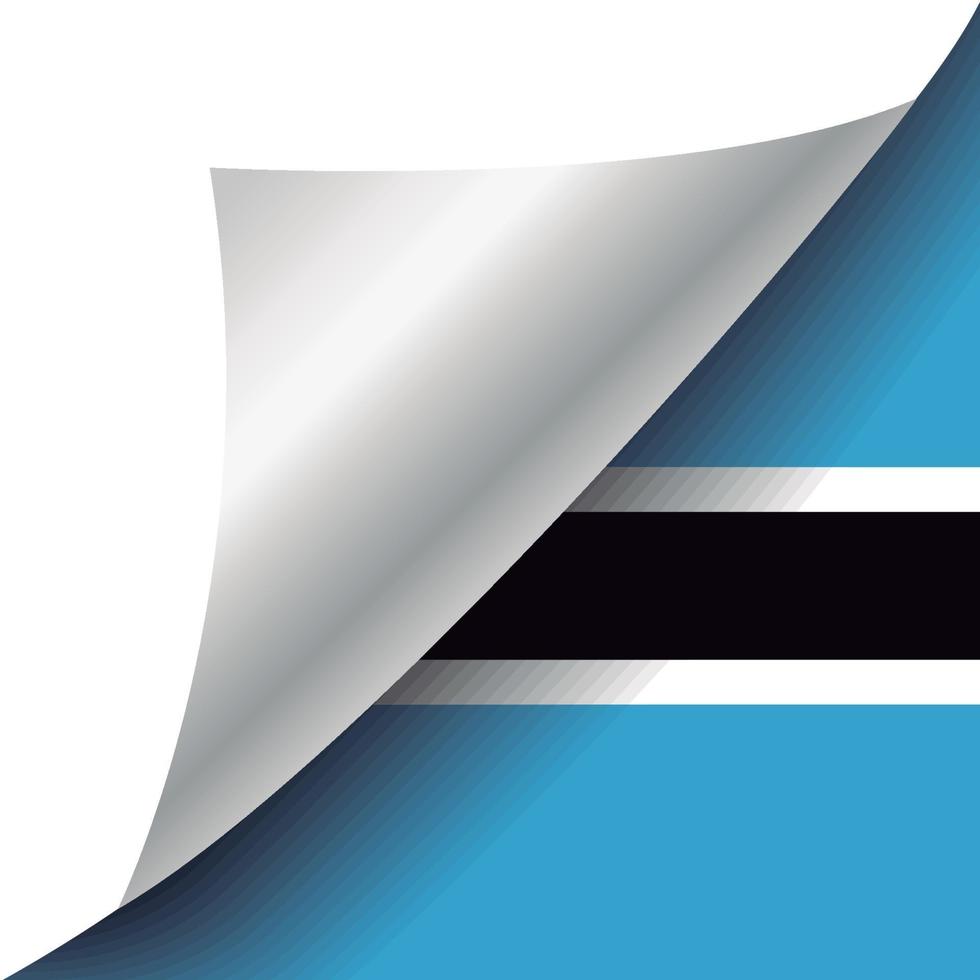 Botswana-Flagge mit gekräuselter Ecke vektor