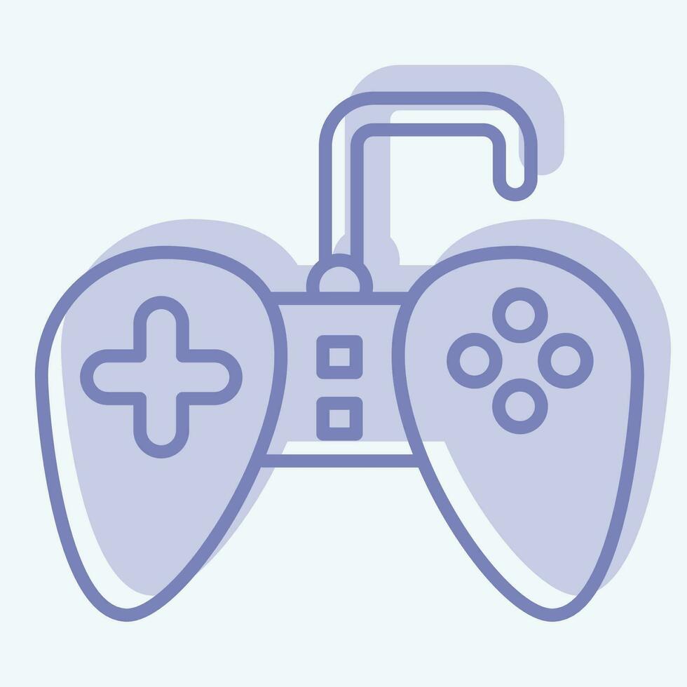 Symbol Gamepad. verbunden zu Computer Symbol. zwei Ton Stil. einfach Design editierbar. einfach Illustration vektor