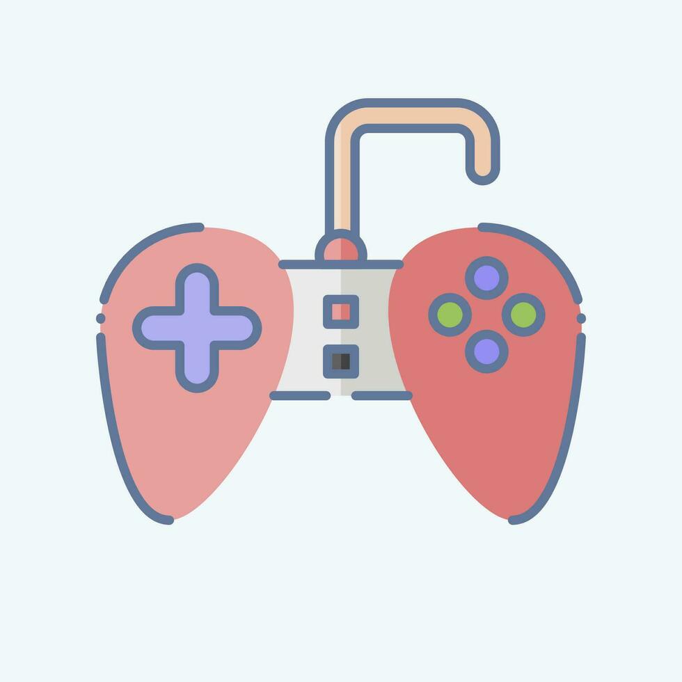 Symbol Gamepad. verbunden zu Computer Symbol. Gekritzel Stil. einfach Design editierbar. einfach Illustration vektor