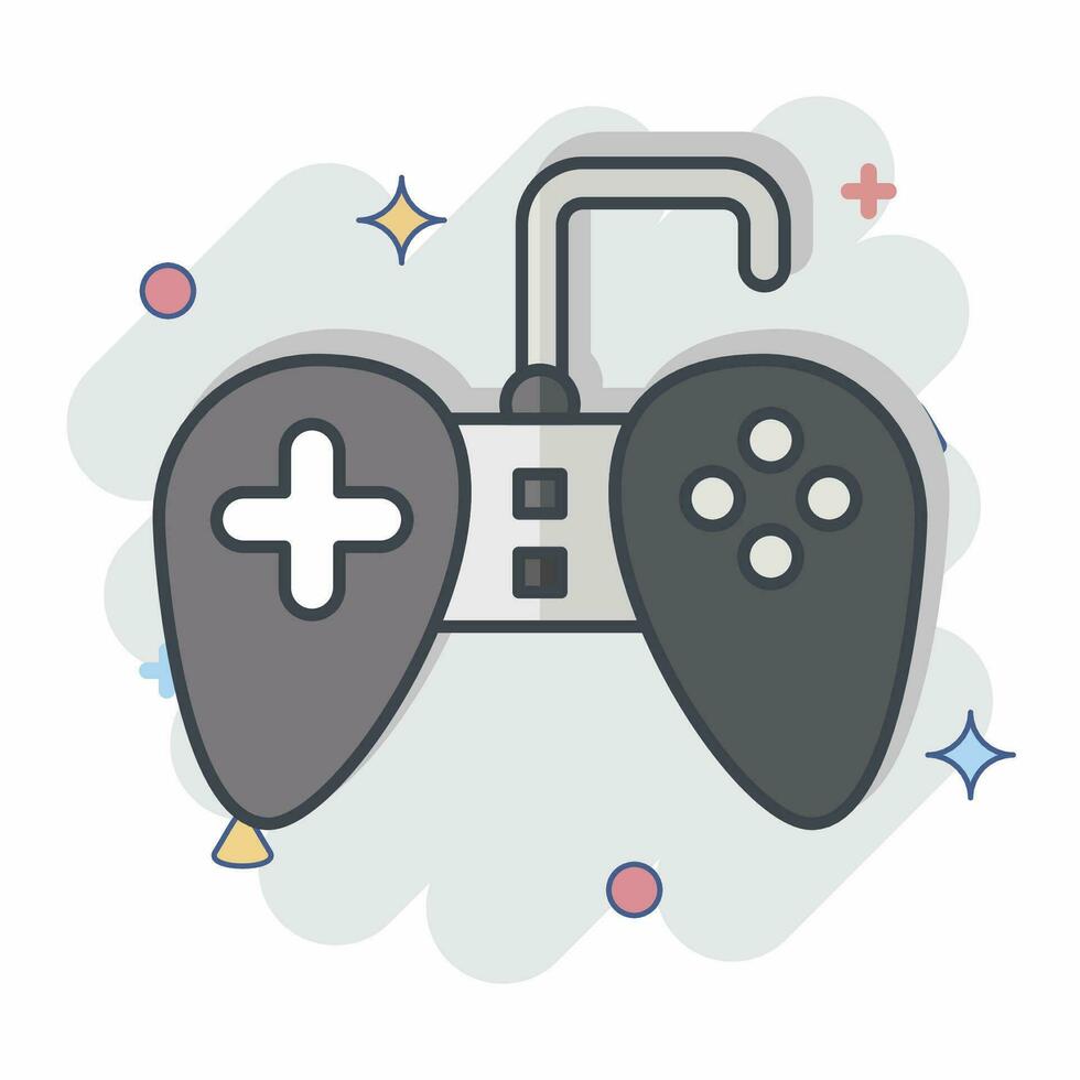 ikon gamepad. relaterad till dator symbol. komisk stil. enkel design redigerbar. enkel illustration vektor