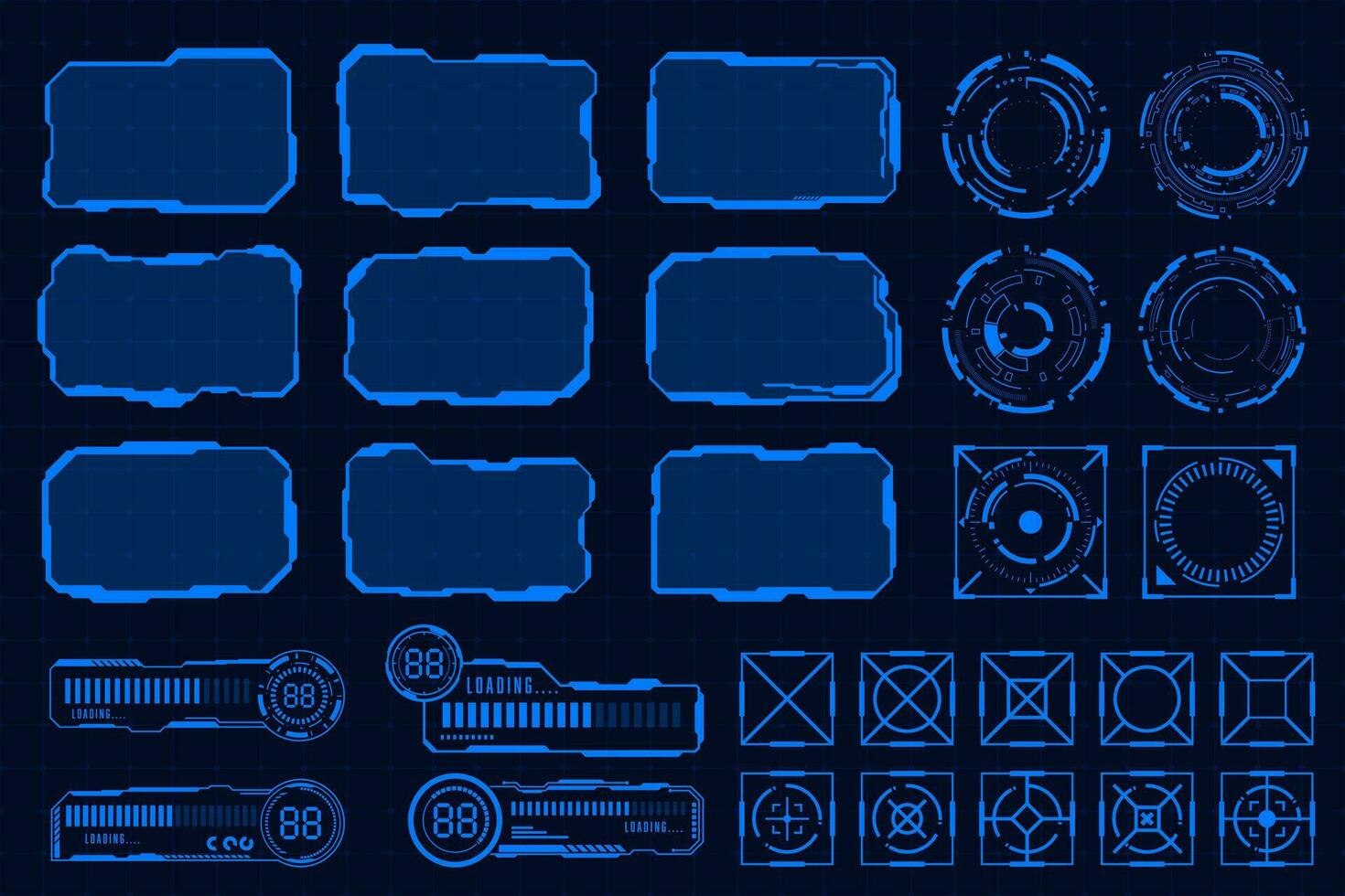 vektor uppsättning teknologi trogen gränssnitt ram hud teknologi cyberpunk design element.