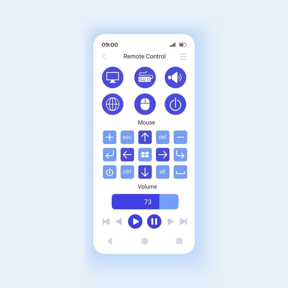 fjärrkontroll smartphone gränssnitt vektor mall
