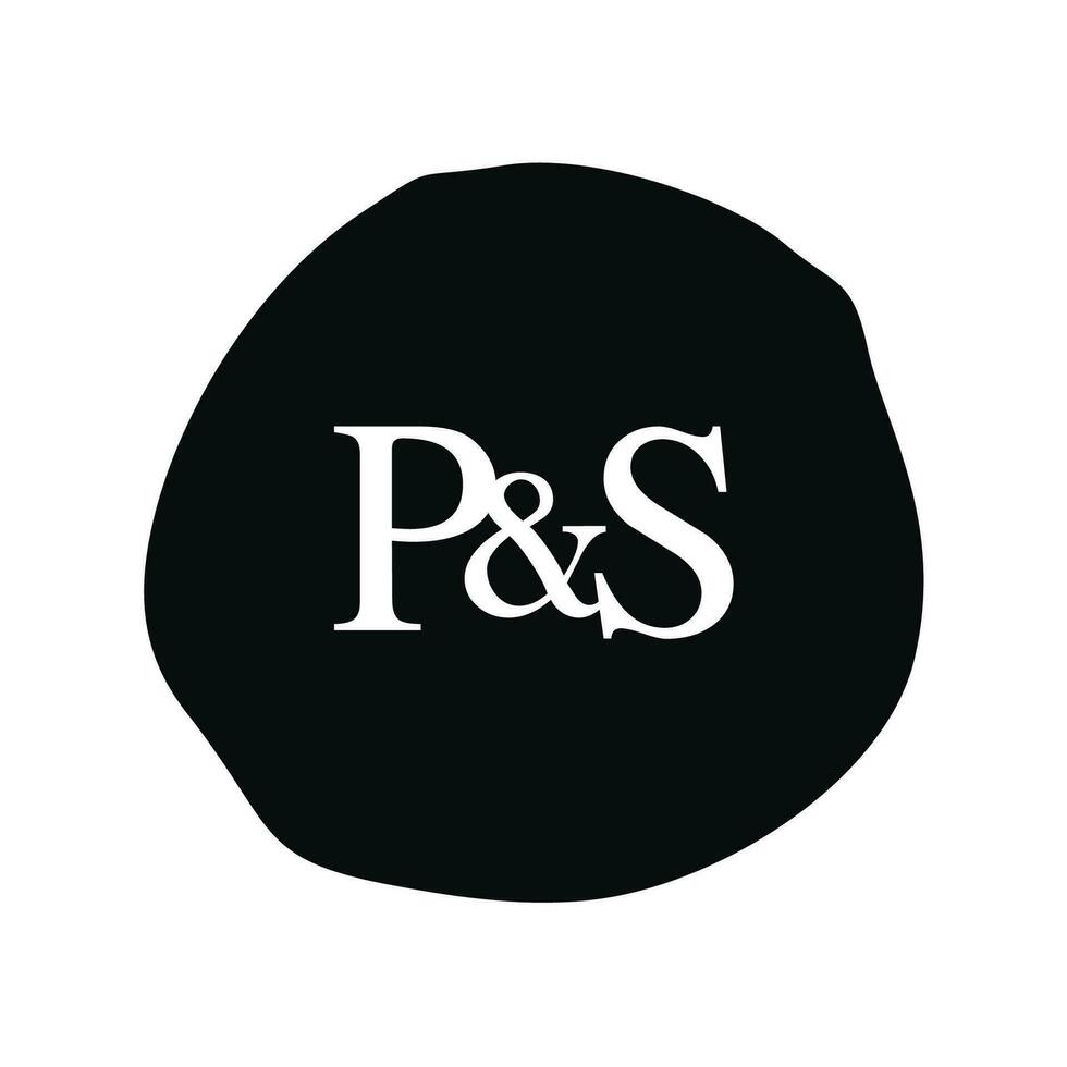 ps Initiale Logo Brief Bürste Monogramm Firma vektor