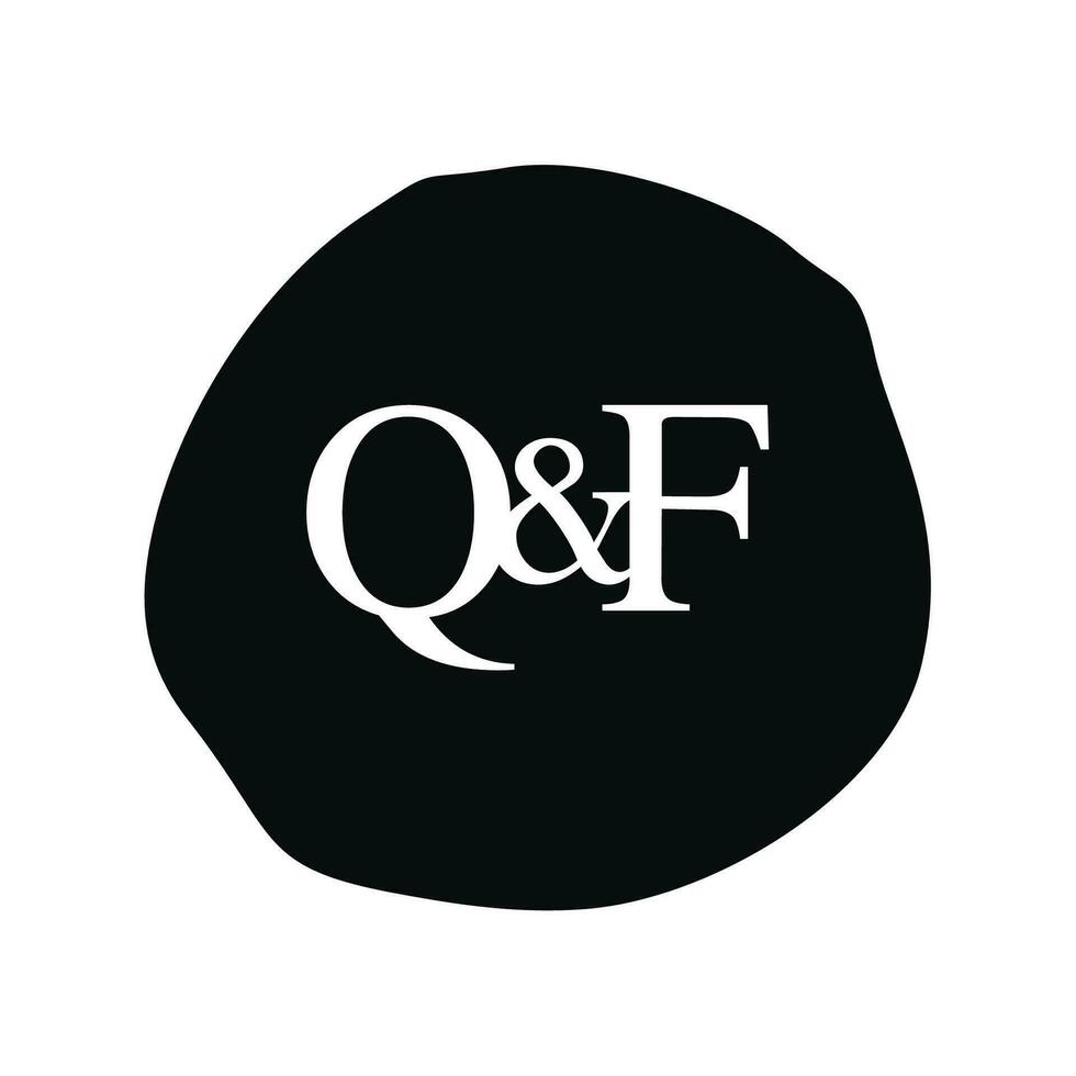 qf första logotyp brev borsta monogram företag vektor