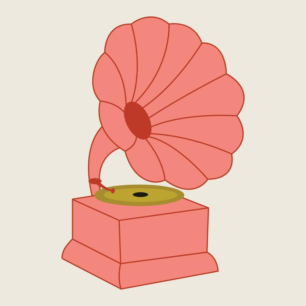vektor illustration av musikalisk instrument grammofon