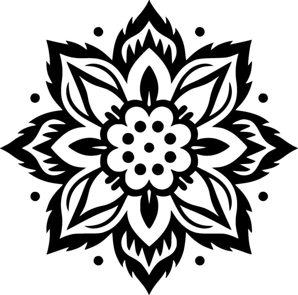 mandala, minimalistisk och enkel silhuett - vektor illustration