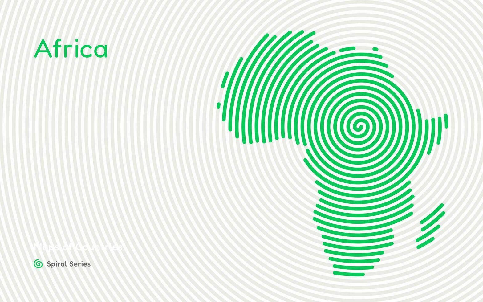 kreativ cirkel Karta av afrika. politisk Karta. spiral fingeravtryck serier vektor