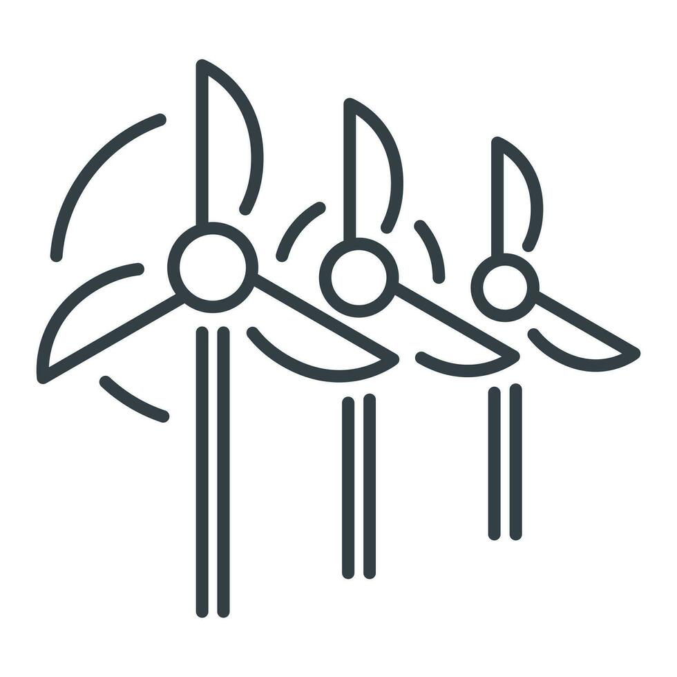 Symbol für Windgeneratoren, alternative Energiequelle. vektorisolierte illustration, ökologieerhaltungskonzept. vektor