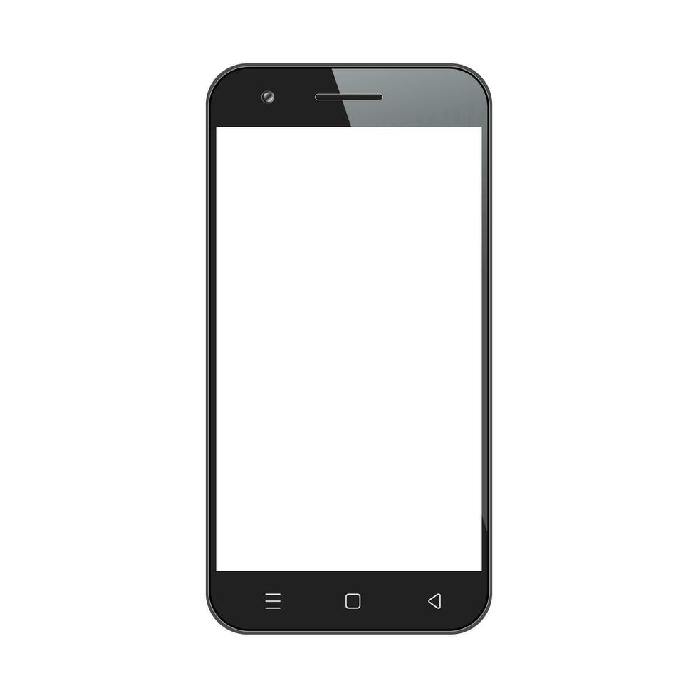 schwarz Smartphone Gerät Navigation Tasten isoliert Vektor Illustration