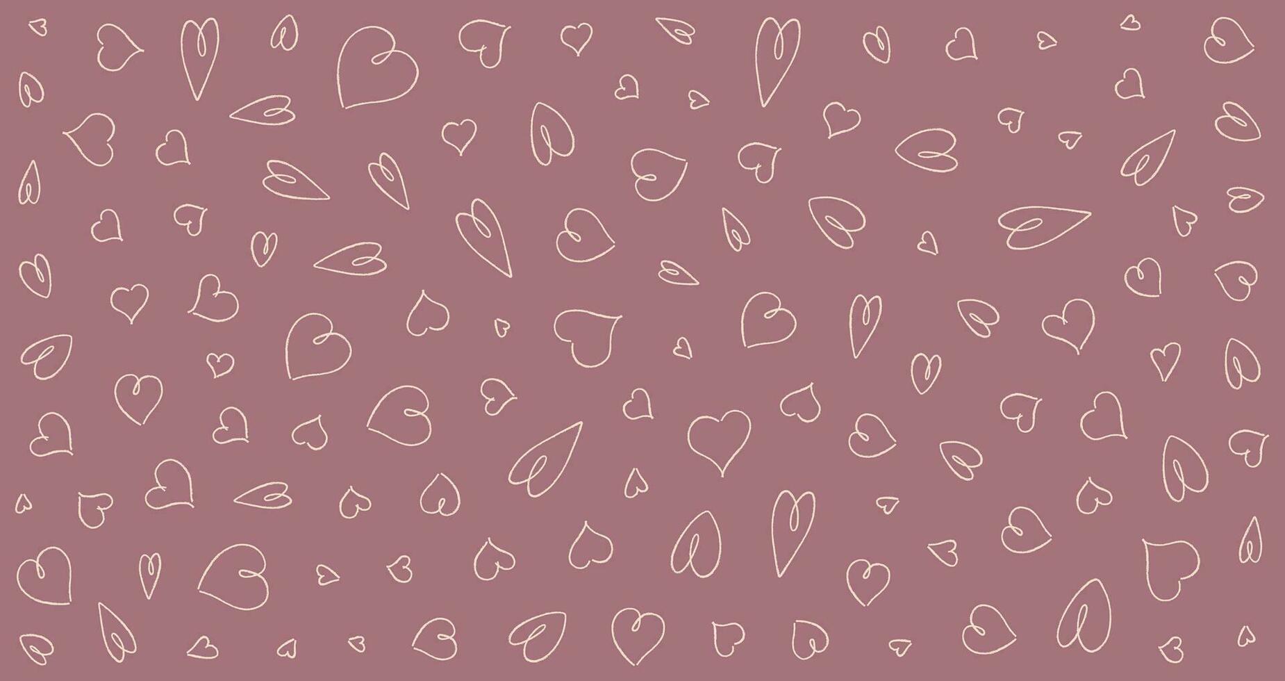 olika hjärtan på rosa bakgrund. hand dragen klotter. Lycklig valentines dag begrepp. för deklaration av kärlek. dammig reste sig Färg bakgrund. vektor illustration.