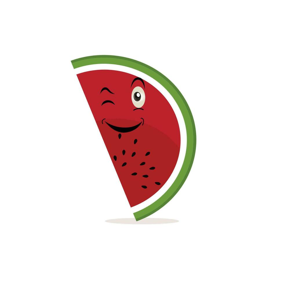 vattenmelon tecknad serie, färsk frukt vektor illustration, med annorlunda ansikten och uttryck. komisk vattenmeloner vektor