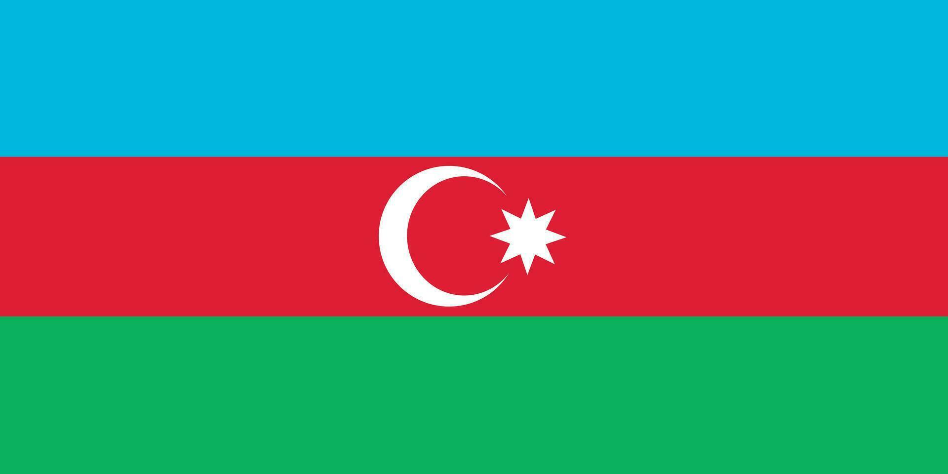 klassisk flagga azerbajdzjan. officiell flagga azerbaijan med storlek proportioner och original- Färg. standard Färg och storlek. oberoende dag. baner mall. nationell flagga azerbaijan med täcka av vapen. vektor