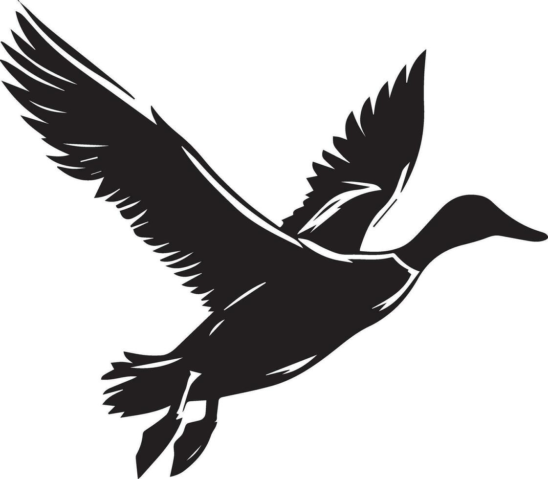 fliegend Ente Vektor Silhouette Illustration schwarz Farbe