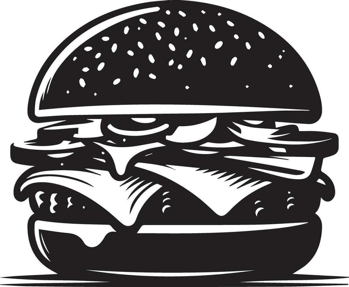 Burger Vektor Silhouette Illustration 7