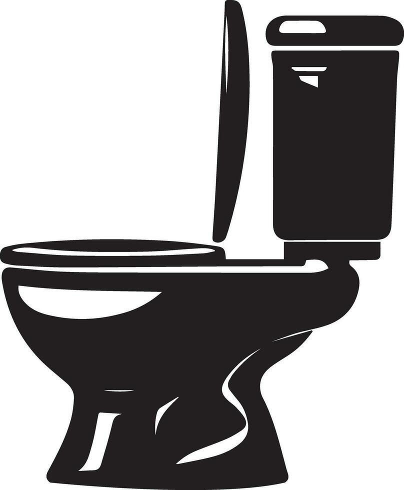 modern Toilette Symbol Vektor Silhouette Illustration, Toilette Silhouette, Toilette eben Vektor