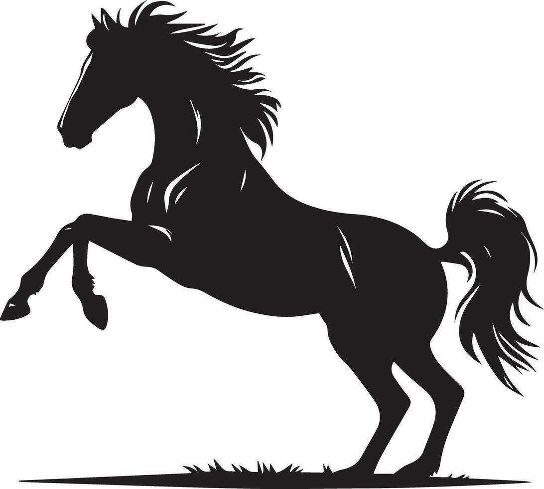 en häst löpning vektor silhuett illustration 8