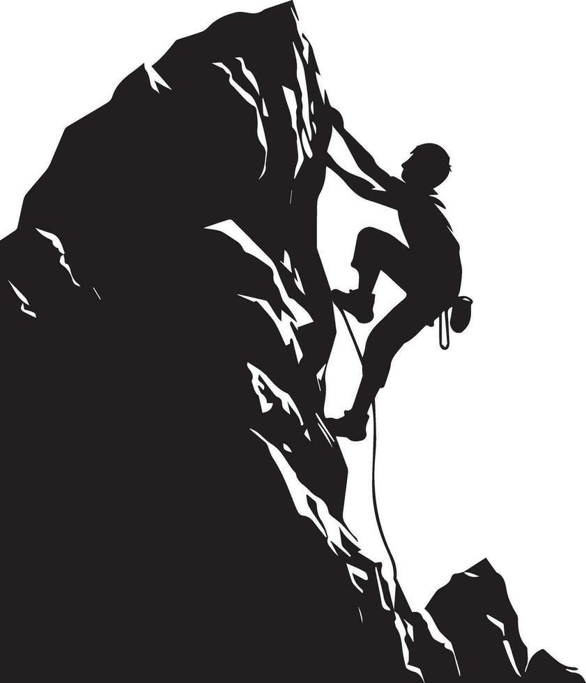 en man klättrande berg vektor silhuett illustration 3