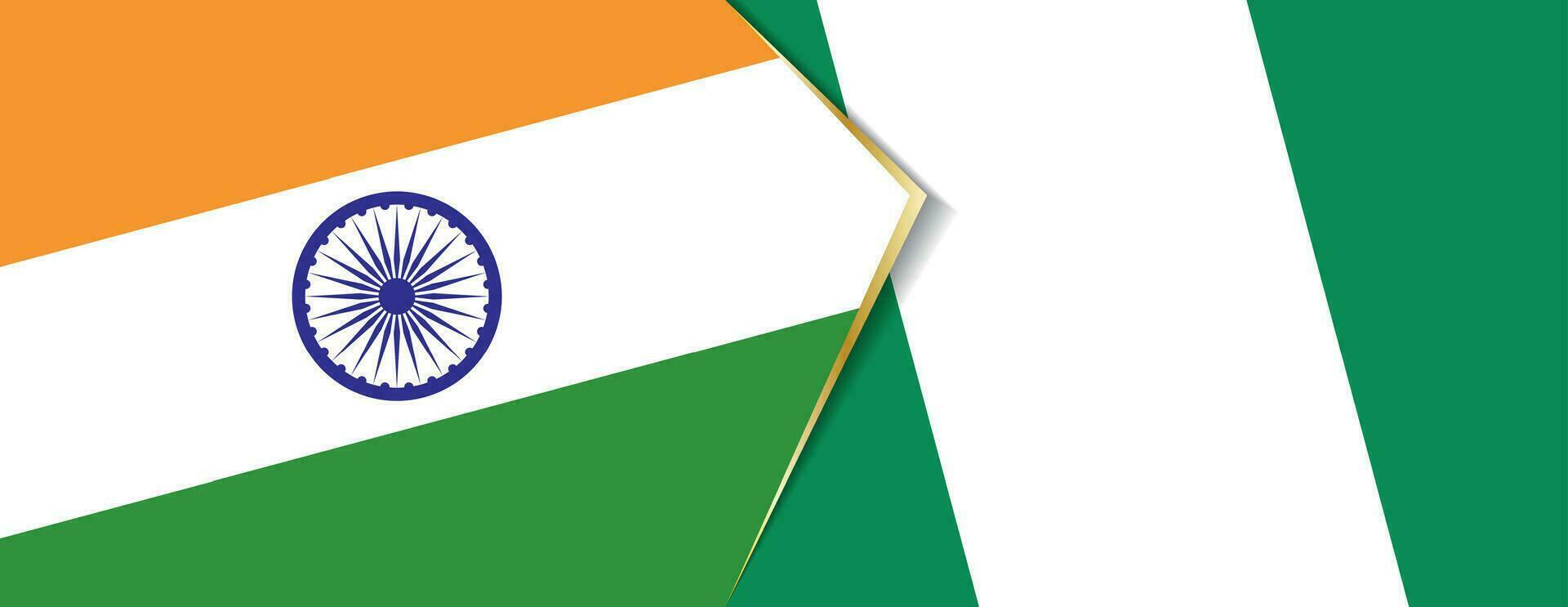 Indien och nigeria flaggor, två vektor flaggor.