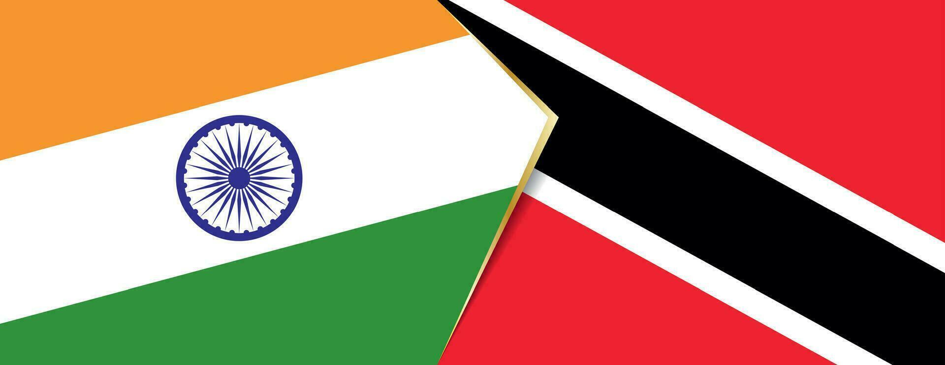 Indien och trinidad och tobago flaggor, två vektor flaggor.