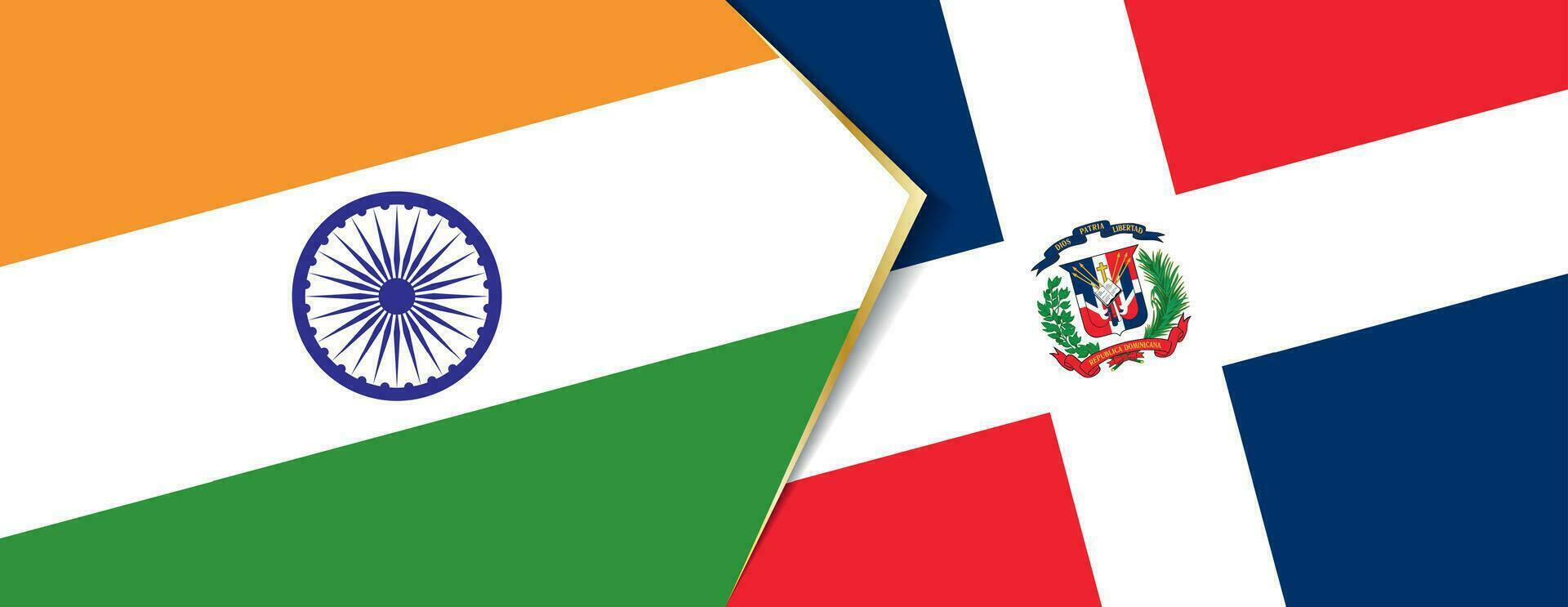Indien und dominikanisch Republik Flaggen, zwei Vektor Flaggen.