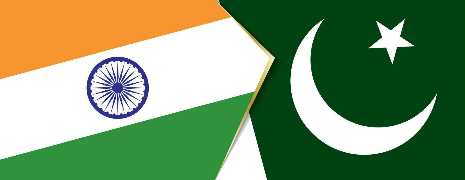 Indien und Pakistan Flaggen, zwei Vektor Flaggen.