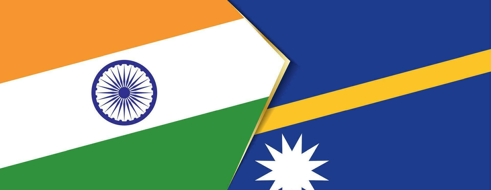 Indien und Nauru Flaggen, zwei Vektor Flaggen.