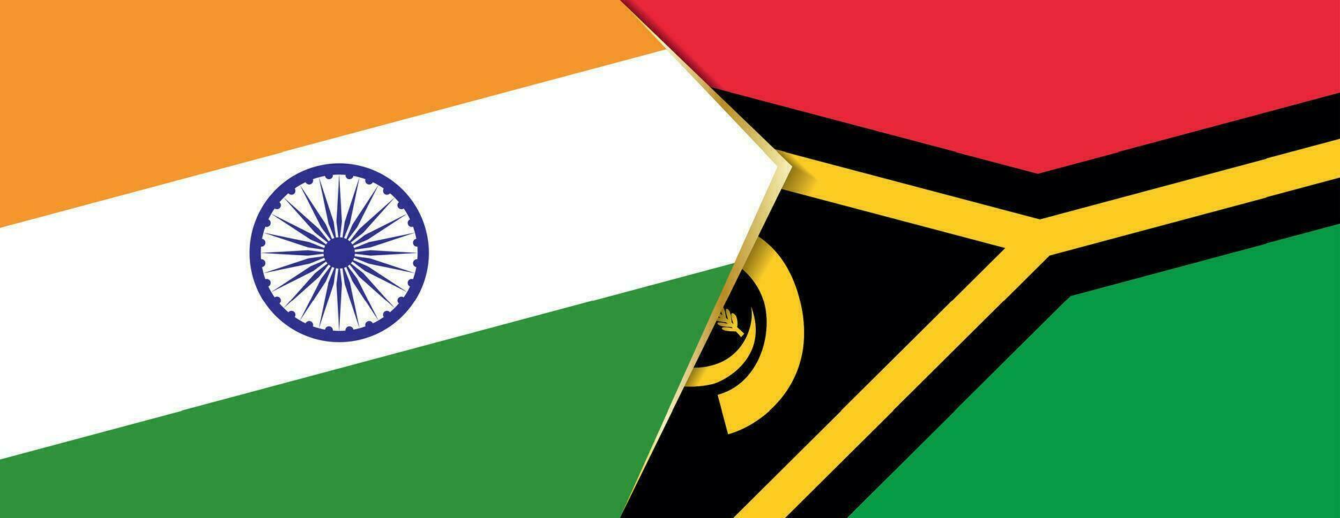 Indien und Vanuatu Flaggen, zwei Vektor Flaggen.