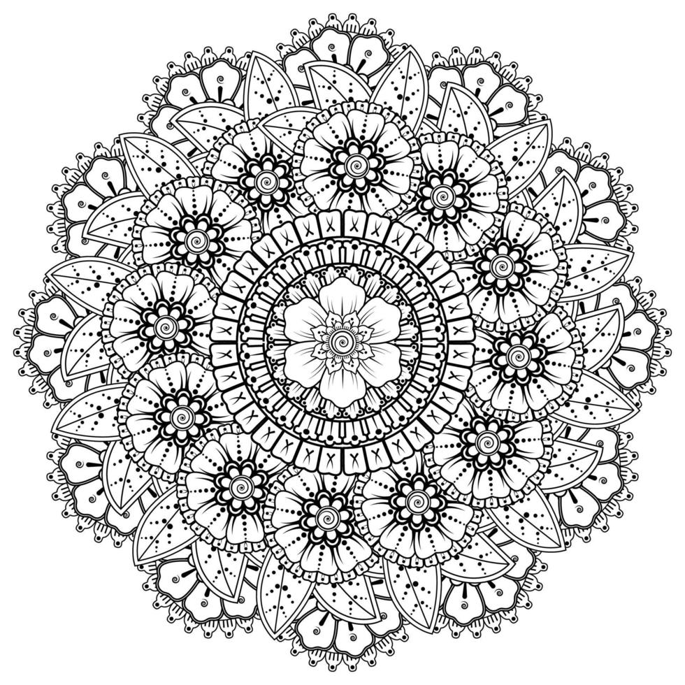 cirkulärt mönster i form av mandala med blomma för henna, mehndi. vektor