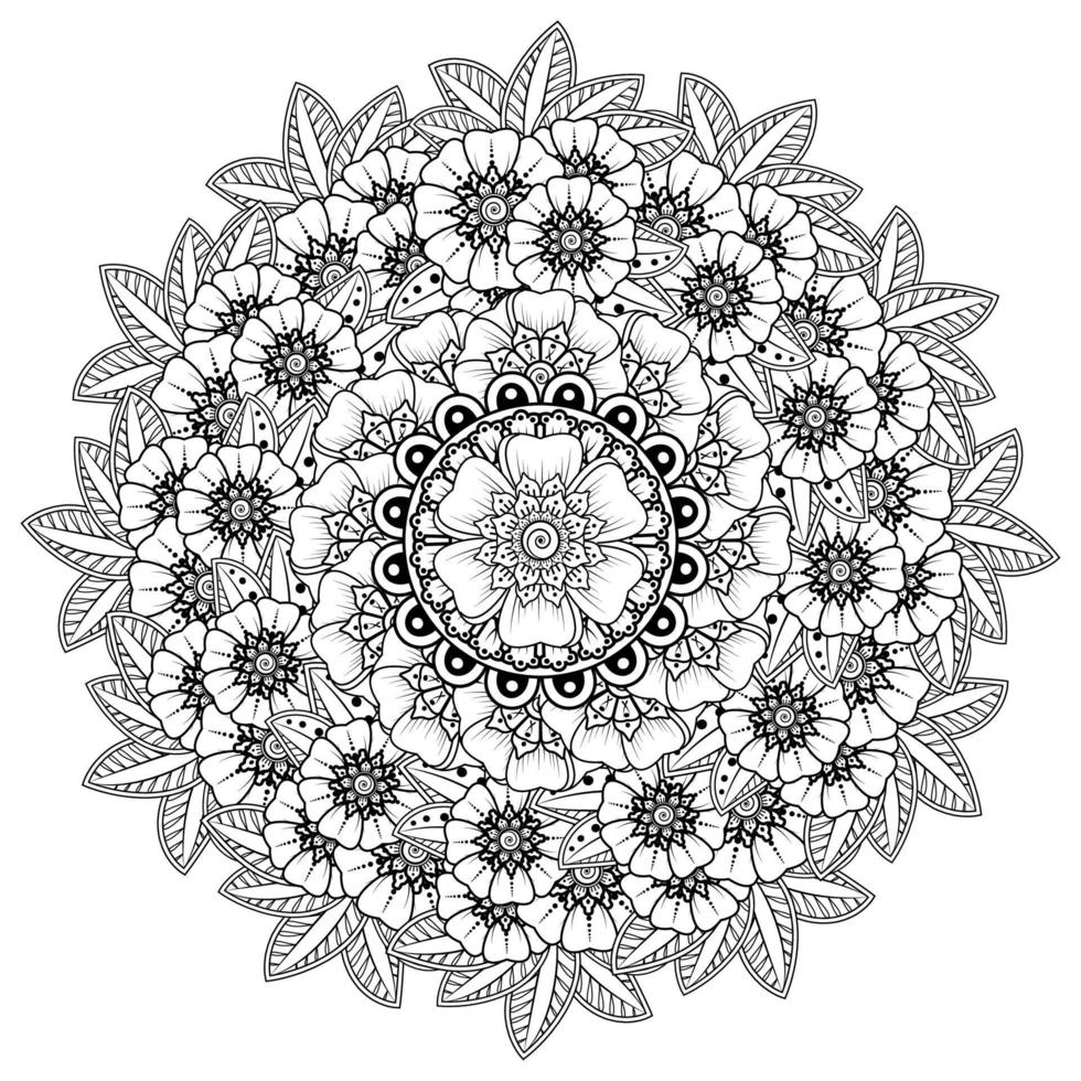 cirkulärt mönster i form av mandala med blomma för henna, mehndi. vektor