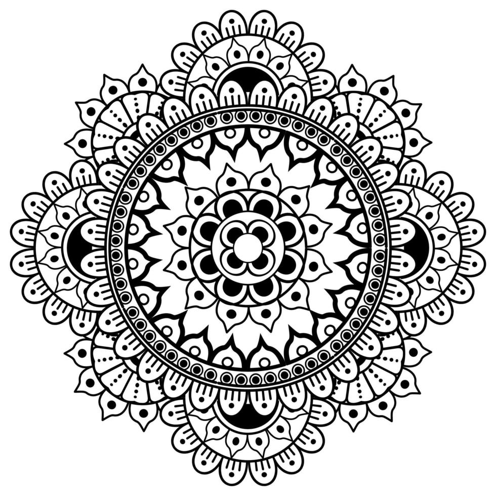 cirkulärt mönster i form av mandala med blomma för henna, mehndi vektor