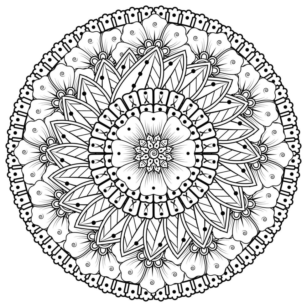 cirkulärt mönster i form av mandala med blomma för henna, mehndi vektor