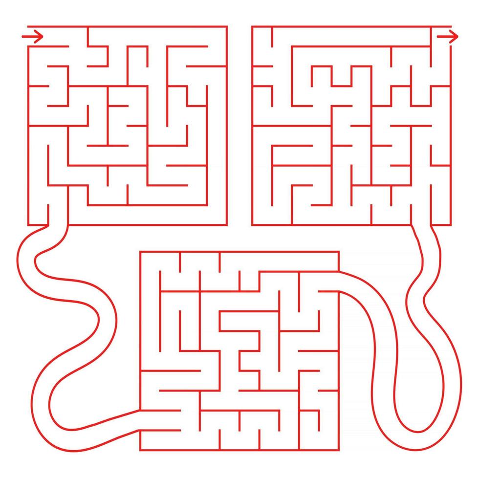 abstraktes farbiges komplexes isoliertes Labyrinth vektor