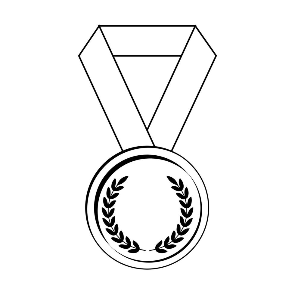 einfache Illustration der Preismedaille mit Bändern für Gewinner vektor