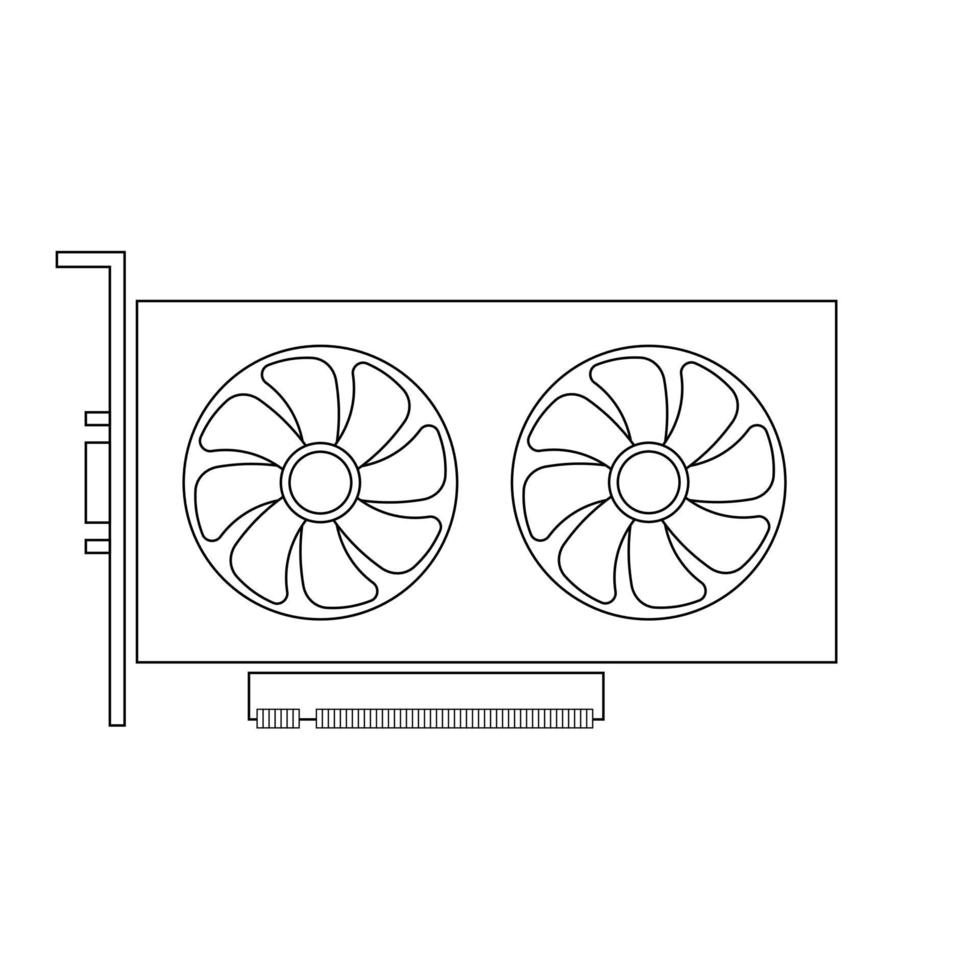 einfache darstellung der grafikkarte gpu vektor