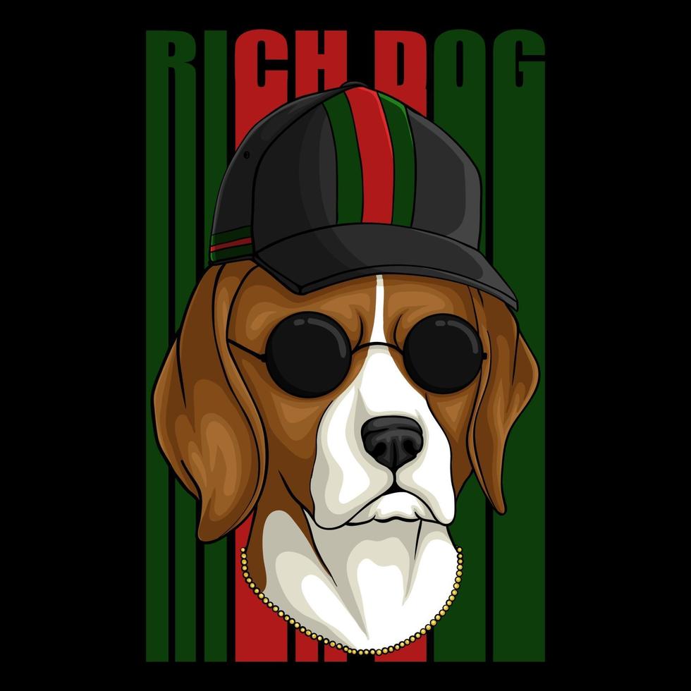 Beagle reicher Hund Vektor-Illustration vektor