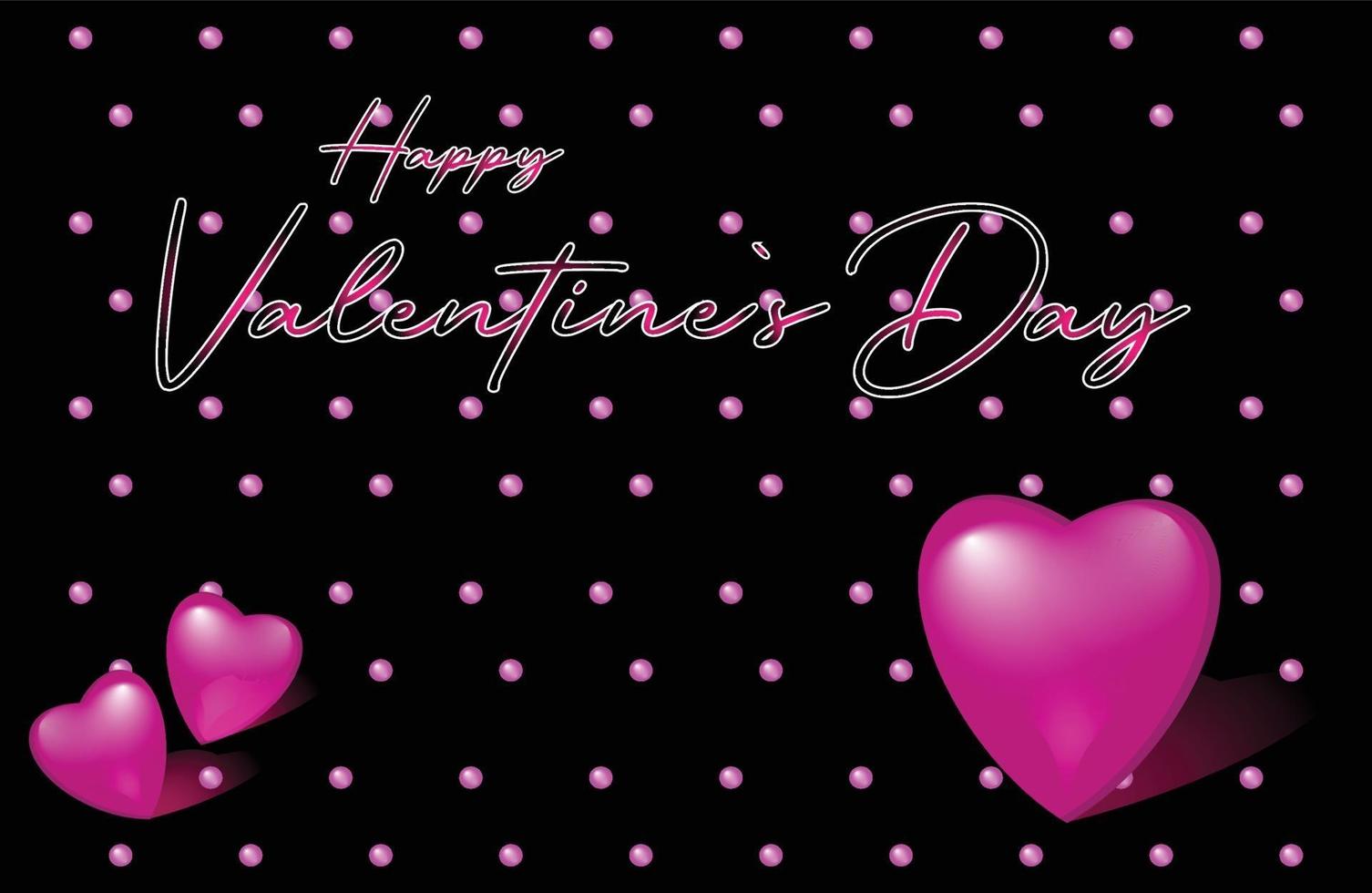 Happy Valentinstag Banner mit rosa Tupfen vektor
