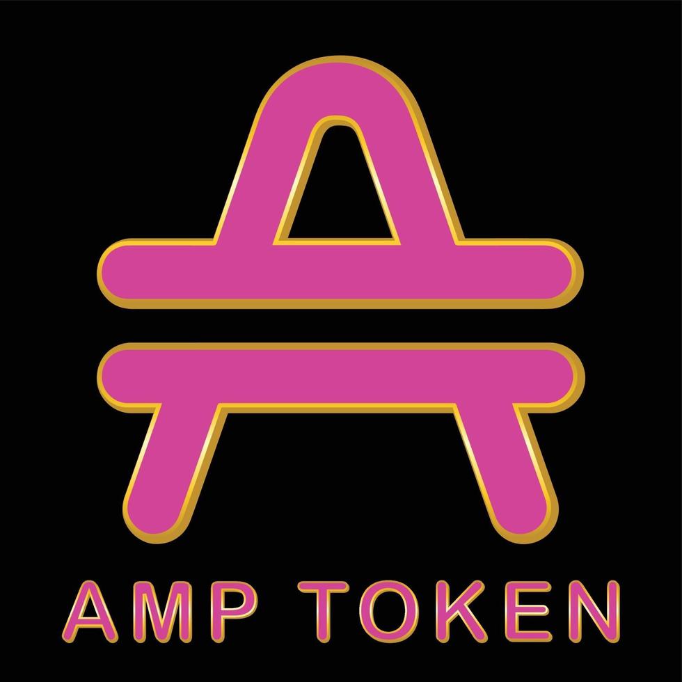 amp mynt kryptovaluta logotyp rosa färg vektor