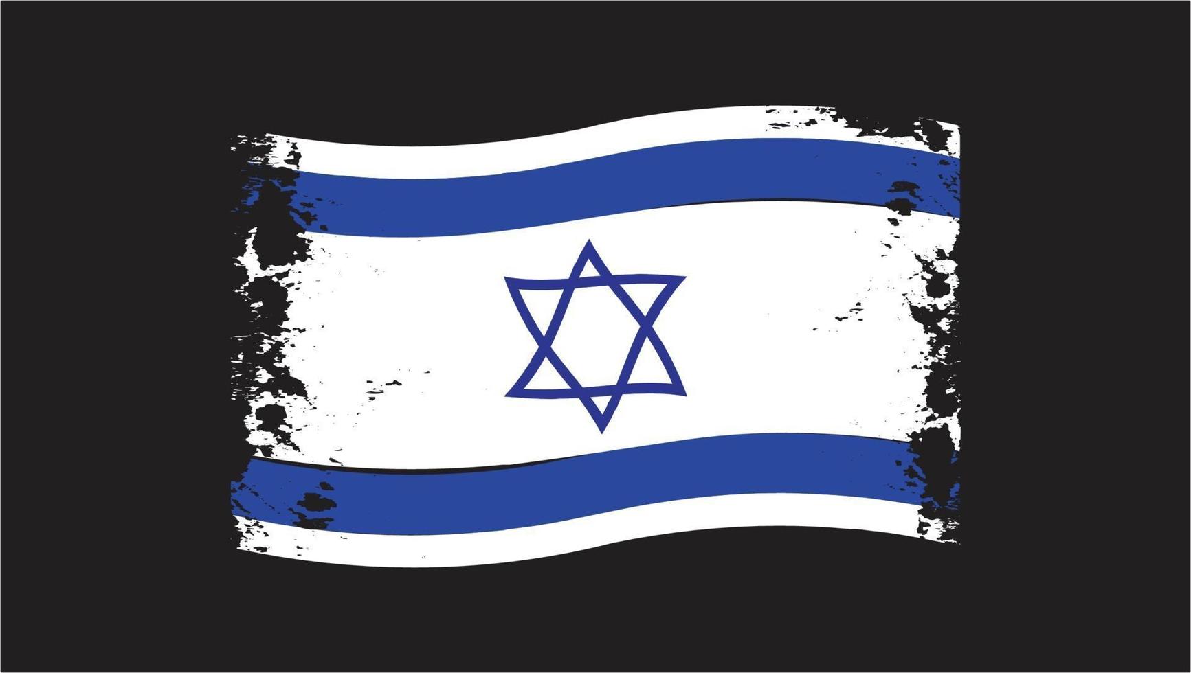 israel grunge pensel vågig flagga vektor