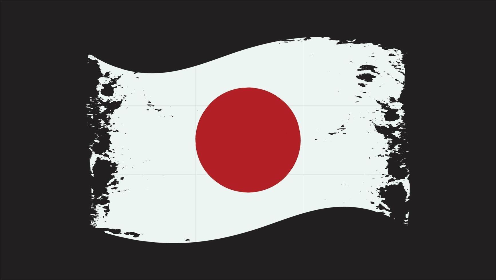 Japan-Flagge Aquarell gemalter Pinsel vektor