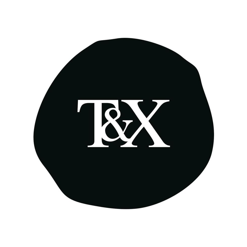 tx Initiale Logo Brief Bürste Monogramm Firma vektor