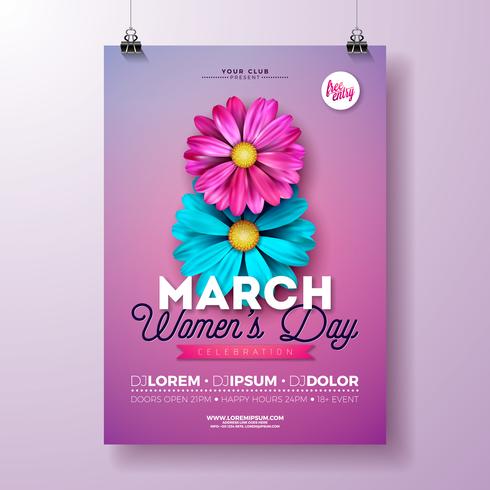 Party-Flyer-Illustration für Frauen am Tag vektor