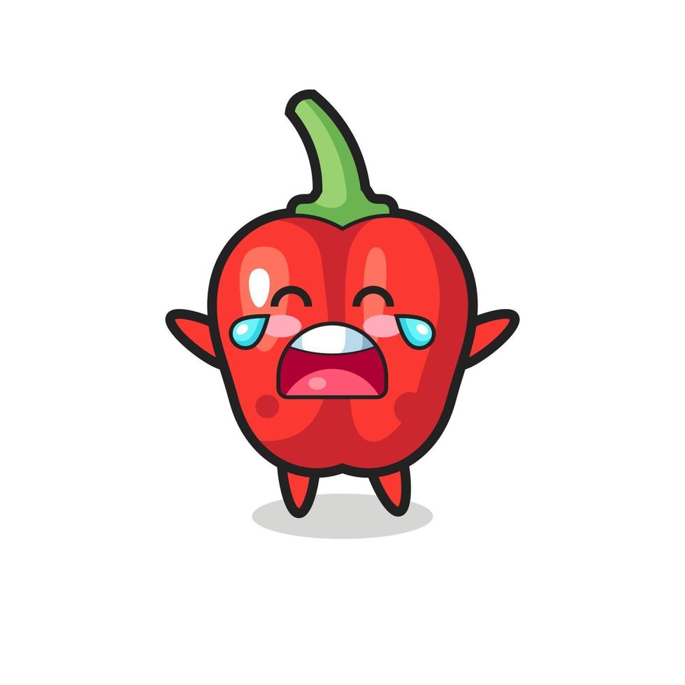 illustrationen av gråta röd paprika söt baby vektor